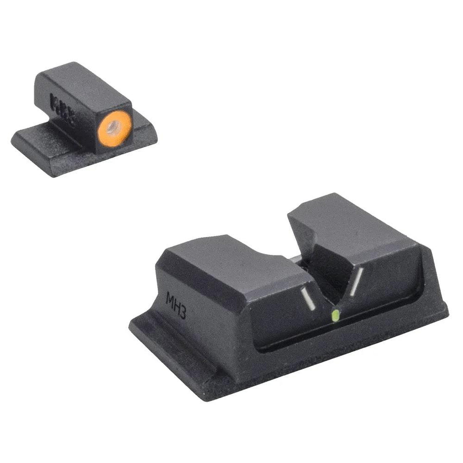 Meprolight Hyper Bright V-Sight Fixed Pistol Night Sight Green with Orange Front for S&W M&P