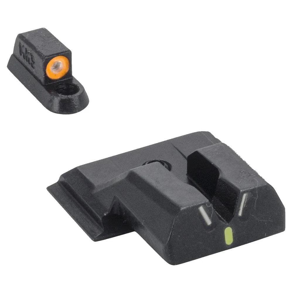 Meprolight Hyper Bright V-Sight Fixed Pistol Night Sight Green with Orange Front for S&W Shield