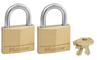MasterLock Solid Brass Padlock 2-Pack Keyed Alike 4-Pin Cylinder 140T