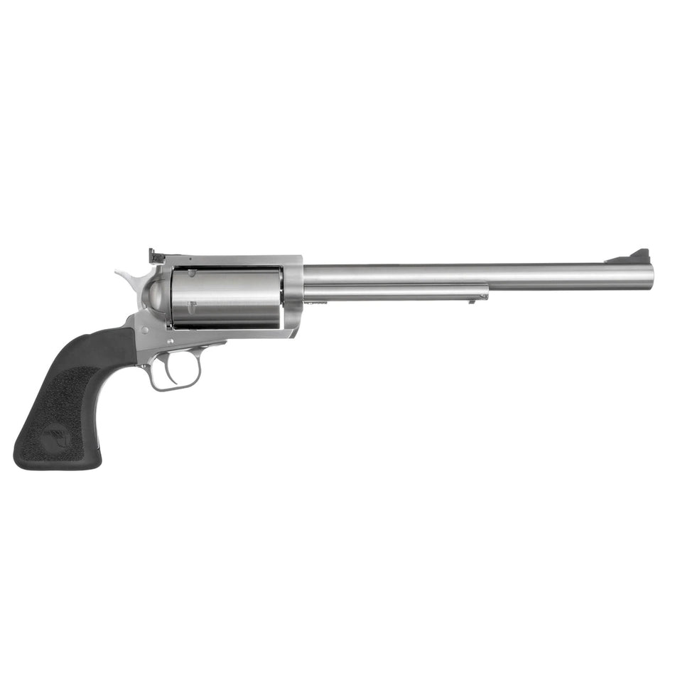 Magnum Research BFR4570 BFR Long Cylinder Large Frame 45-70 Gov 5 Shot, 10" Brushed Stainless Steel Barrel, Cylinder & Frame, Black Rubber Grip, Exposed Hammer