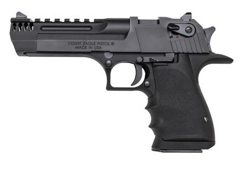 Magnum Research DE50L5IMB Desert Eagle L5 50 AE 5" with Muzzle Brake 7+1 Black Hardcoat Anodized Aluminum Frame Black Carbon Steel Slide Black Hogue Wraparound Rubber Grip