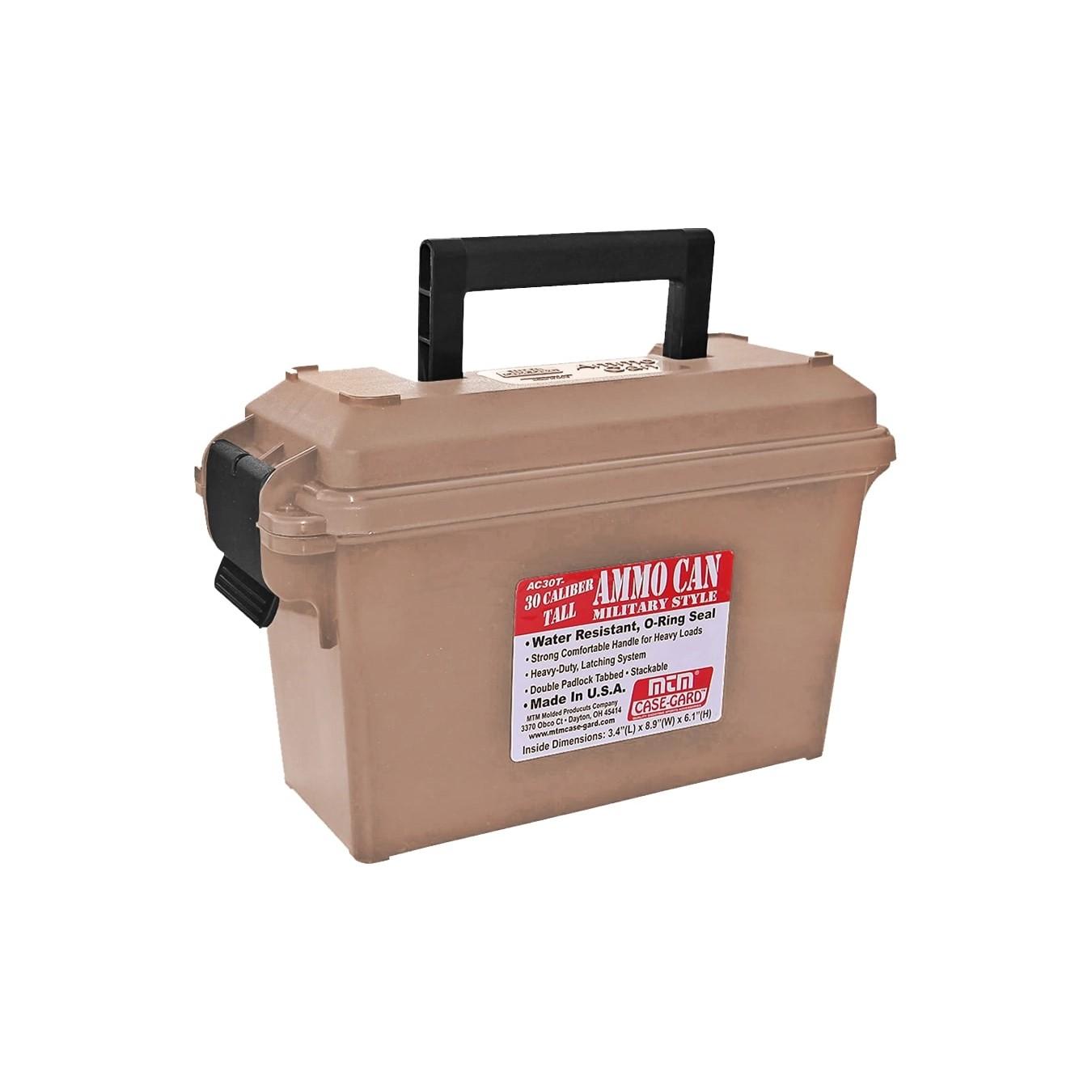 MTM 30 Cal Tall Ammo Can FDE with O-Ring Seal and Dual Padlock Tabs
