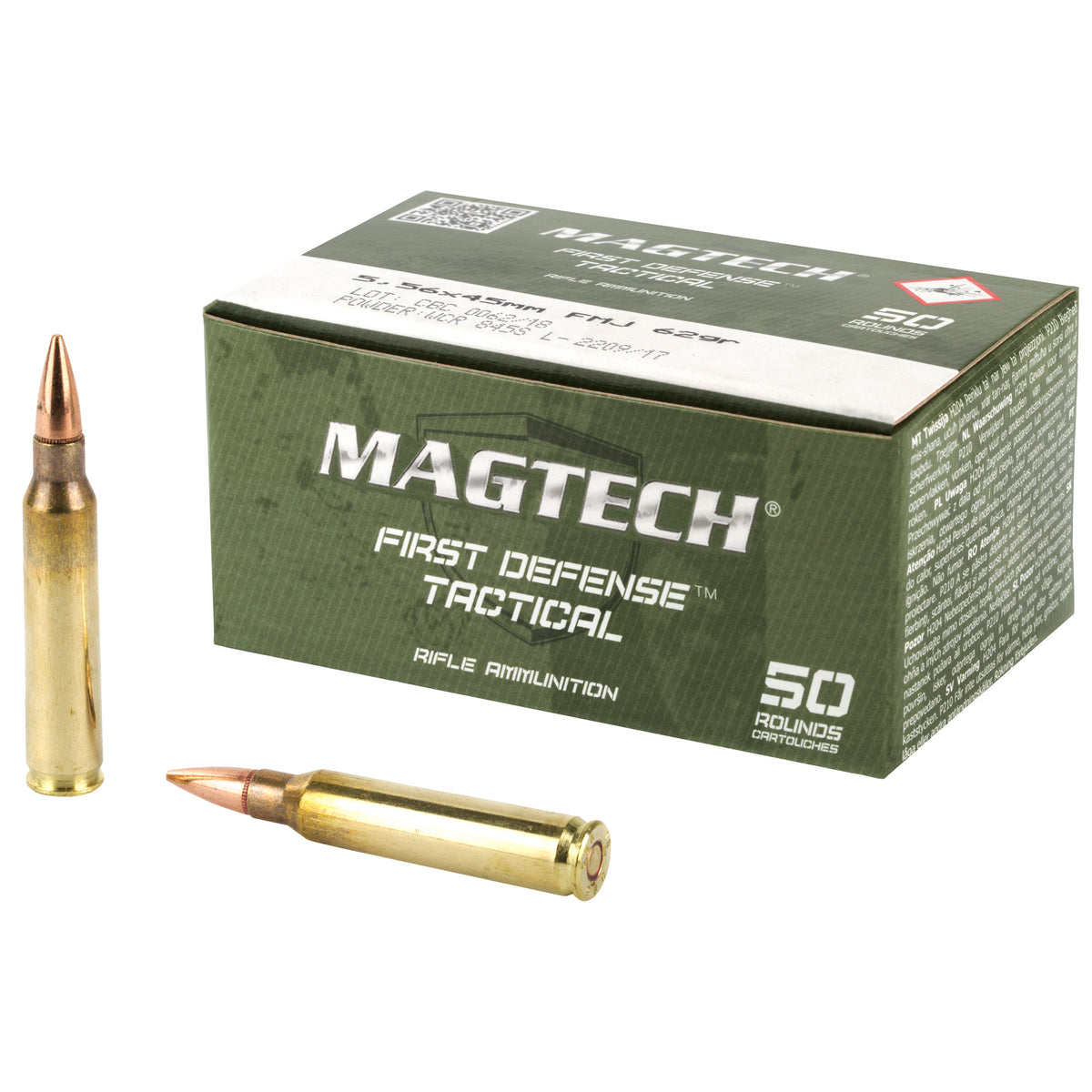 Magtech First Defense Tactical/Training 5.56x45mm NATO 62 grain Full Metal Jacket ammunition