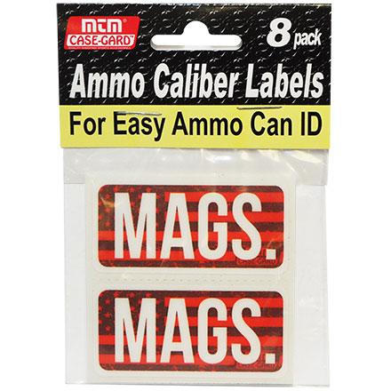 MTM 8-Count Red MAGS Ammo Caliber Labels