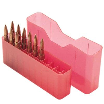 MTM J-20 Slip Top 20-Round Rifle Cartridge Ammo Box Clear Red