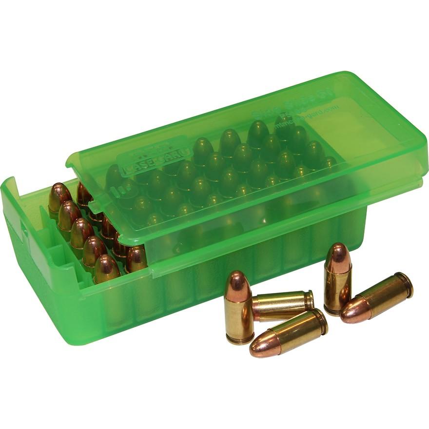 MTM 45 ACP Side-Slide Pistol Ammo Box Clear Green Stackable