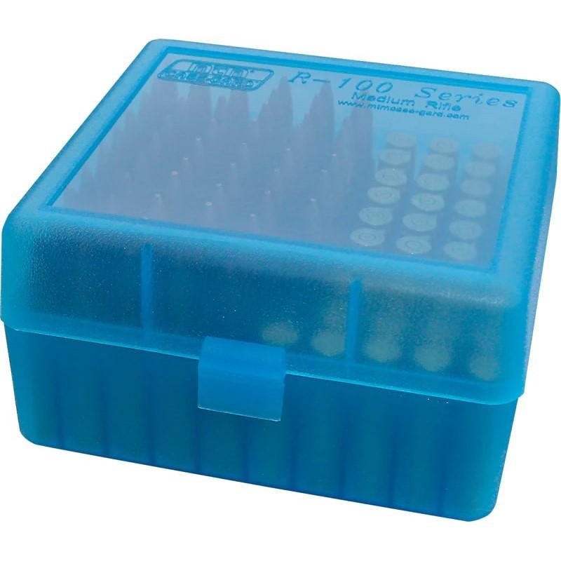 MTM Case-Gard 100 Flip Top Ammunition Box .308/.243/22-250/.220 Swift Blue