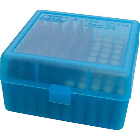 MTM Case-Gard 100 Flip Top Ammunition Box .308/.243/22-250/.220 Swift Blue