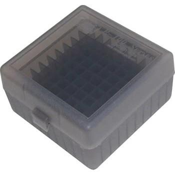 MTM RS-100 100 Round Flip Top Ammo Box for .223 Rem 204 Ruger 6x47 Clear Smoke Finish