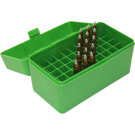 MTM R-50 Polypropylene Rifle Ammo Box .270 WSSM/.500 S&W 50 Round Green