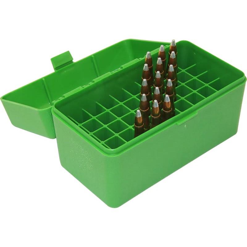 MTM R-50 Polypropylene Rifle Ammo Box .270 WSSM/.500 S&W 50 Round Green