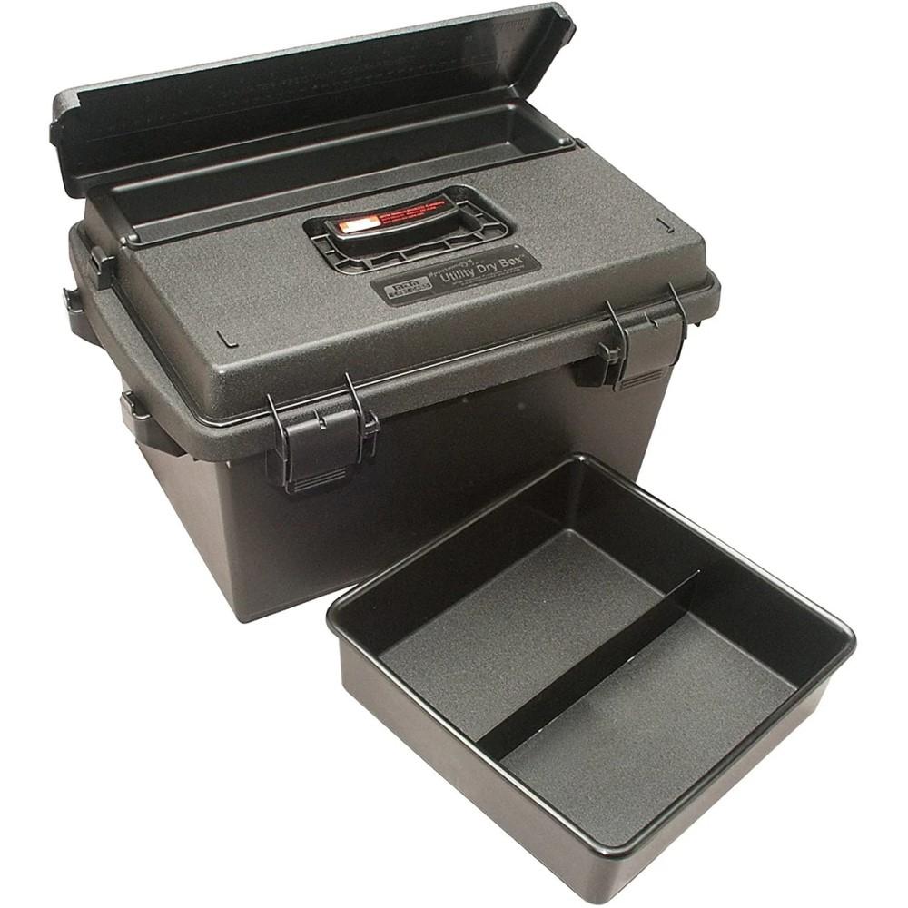 MTM Heavy-Duty Utility Dry Box with Bungee Hook Receivers Black