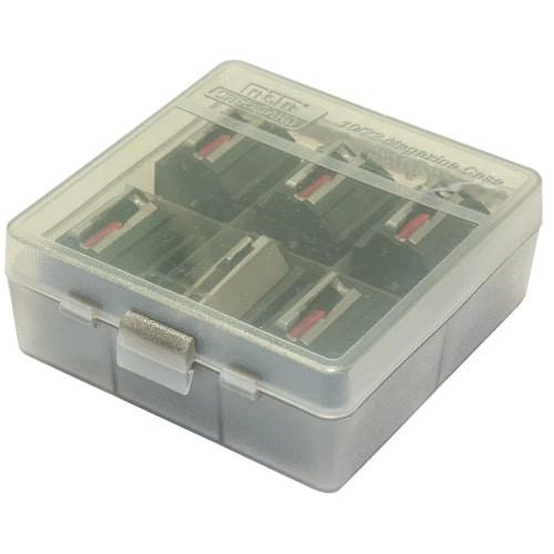 MTM 10/22 Rotary Mag Case - Clear Smoke Stackable Container