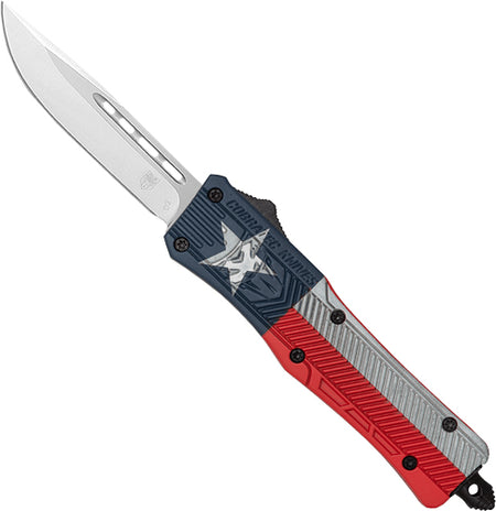 CobRaTec CTK1 OTF Medium Texas State Flag 3" Drop Point Steel Knife