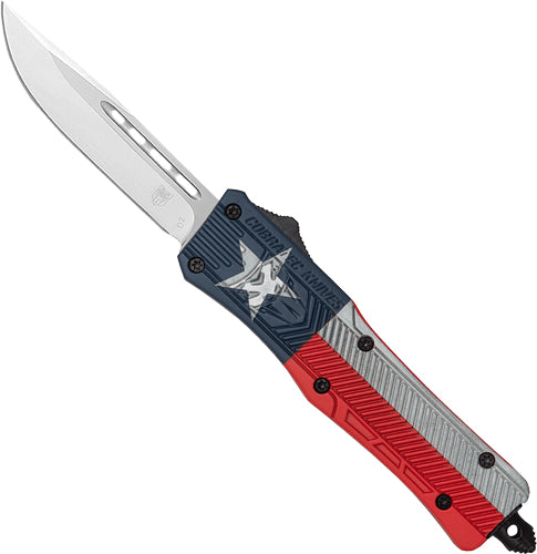 CobRaTec CTK1 OTF Medium Texas State Flag 3" Drop Point Steel Knife