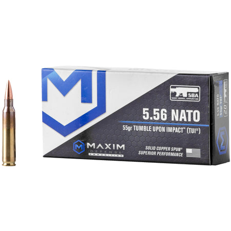 Maxim Defense SBA Short Barrel Ammunition Copper 55 Grain 5.56x45mm NATO