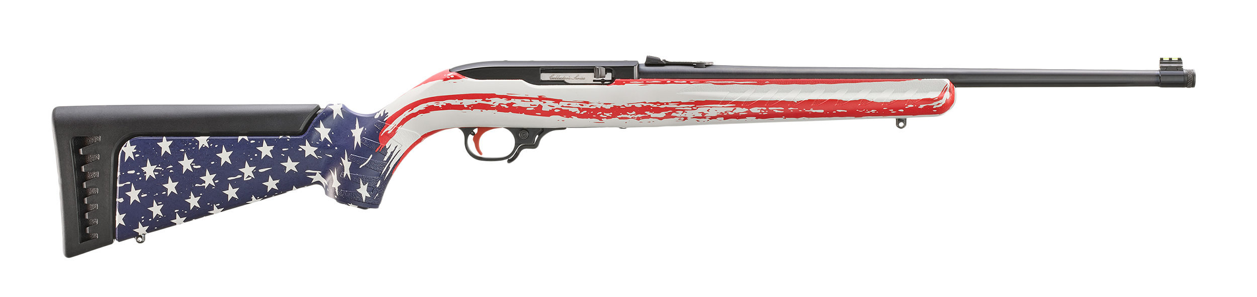 Ruger 31207 10/22 22 LR 10rd 18.50" Satin Black American Flag Camo Synthetic Stock