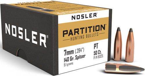 Nosler 7mm .284 140gr Partition Spitzer Bullets 50ct
