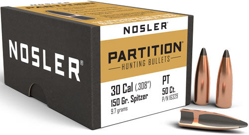 Nosler 30 Cal .308 150gr Partition Reloading Bullets 50ct