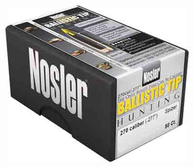 Nosler 270 Cal .277 140gr Ballistic Tip Hunting Reloading Bullets 50ct
