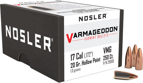 Nosler 17 Cal .172 20gr Varmageddon FBHP Reloading Bullets 250ct