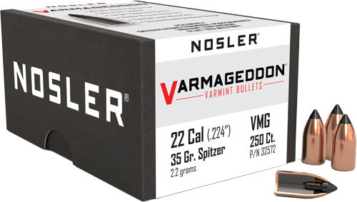 Nosler 22 Cal .224 35gr Varmageddon Tipped Reloading Bullets 250ct