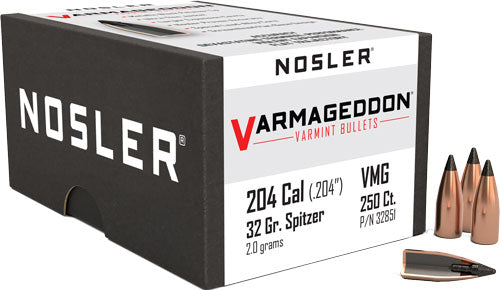 Nosler 20 Cal .204 32gr Varmageddon Tipped Reloading Bullets 250ct