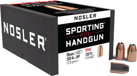 Nosler 10mm .400 200gr JHP Sporting Handgun Reloading Bullets 250ct