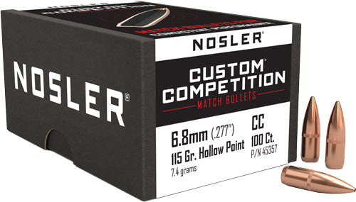 Nosler 6.8mm .277" 115gr HP-BT Custom Competition Bullets 100ct