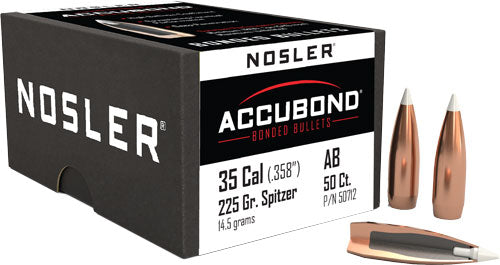 Nosler AccuBond Bullets 35 Cal .358" 225gr Boat Tail 50ct