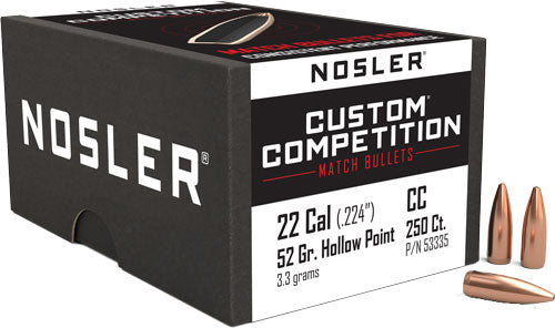 Nosler 22 Cal .224 52gr HP-BT Custom Competition Bullets 250ct