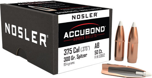 Nosler AccuBond Bullets 375 Cal .375" 300gr Boat Tail 50ct