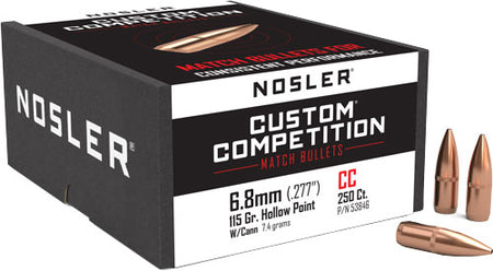 Nosler 6.8mm .277" 115gr HP-BT Custom Competition Bullets 250ct