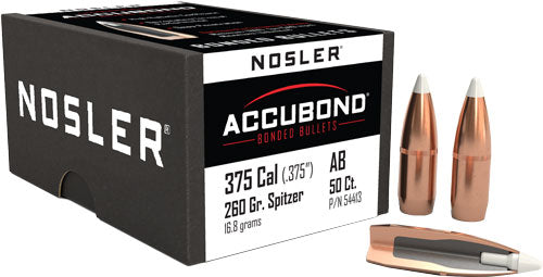 Nosler AccuBond Bullets 375 Cal .375" 260gr Boat Tail 50ct