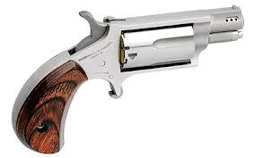 North American Arms 22MSP Mini-Revolver 22 WMR 5 Shot 1.13" Stainless Steel Ported Barrel, Frame & Cylinder, Rosewood Birdshead Grip, Exposed Hammer