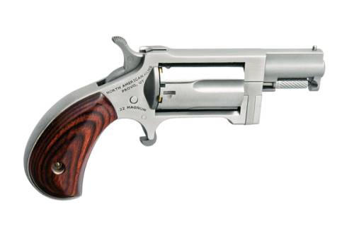North American Arms SW Sidewinder 22 WMR 5 Shot 1.50" Stainless Steel Barrel, Frame & Cylinder, Rosewood Birdshead Grip Exposed Hammer