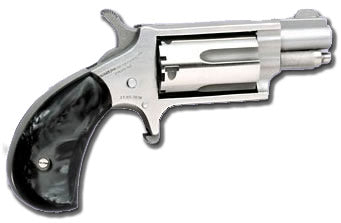 MINI 22MAG REV 1-1/8 SS BLKPRL NAA-22MS-GP-B|PEARLITE GRIPS