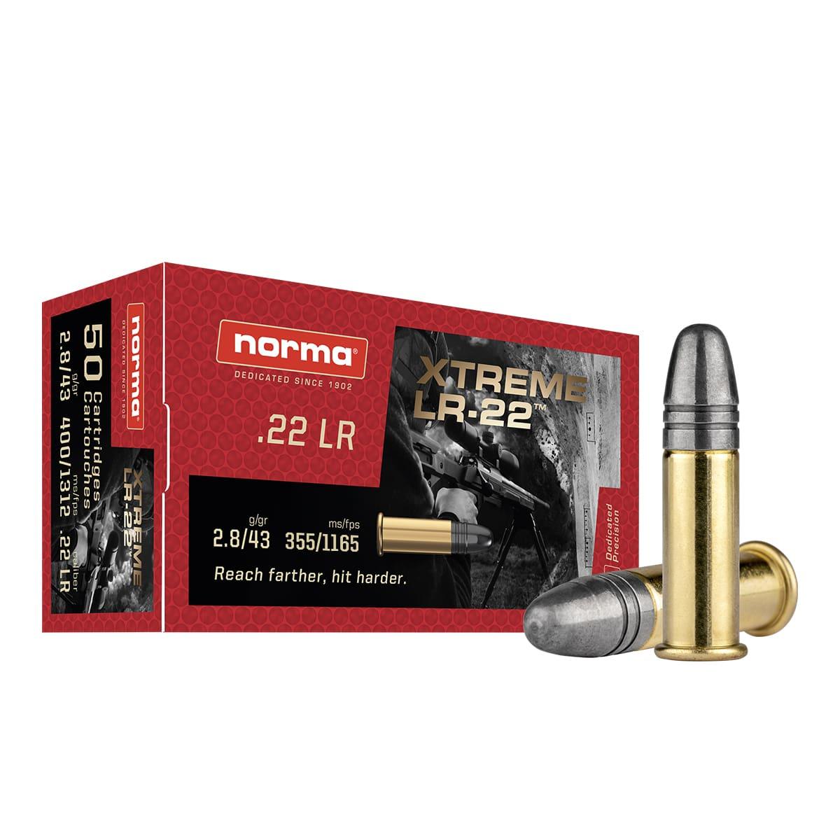 Norma Xtreme LR-22 .22 Long Rifle 43 grain Lead Round Nose ammunition