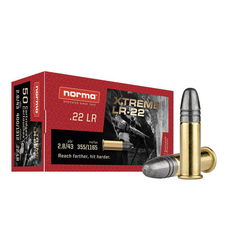 Norma Xtreme LR-22 .22 Long Rifle 43 grain Lead Round Nose ammunition