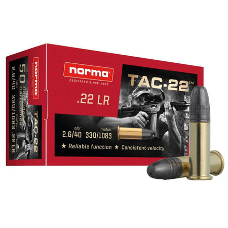 Norma TAC-22 Subsonic .22 Long Rifle 40 Gr Solid