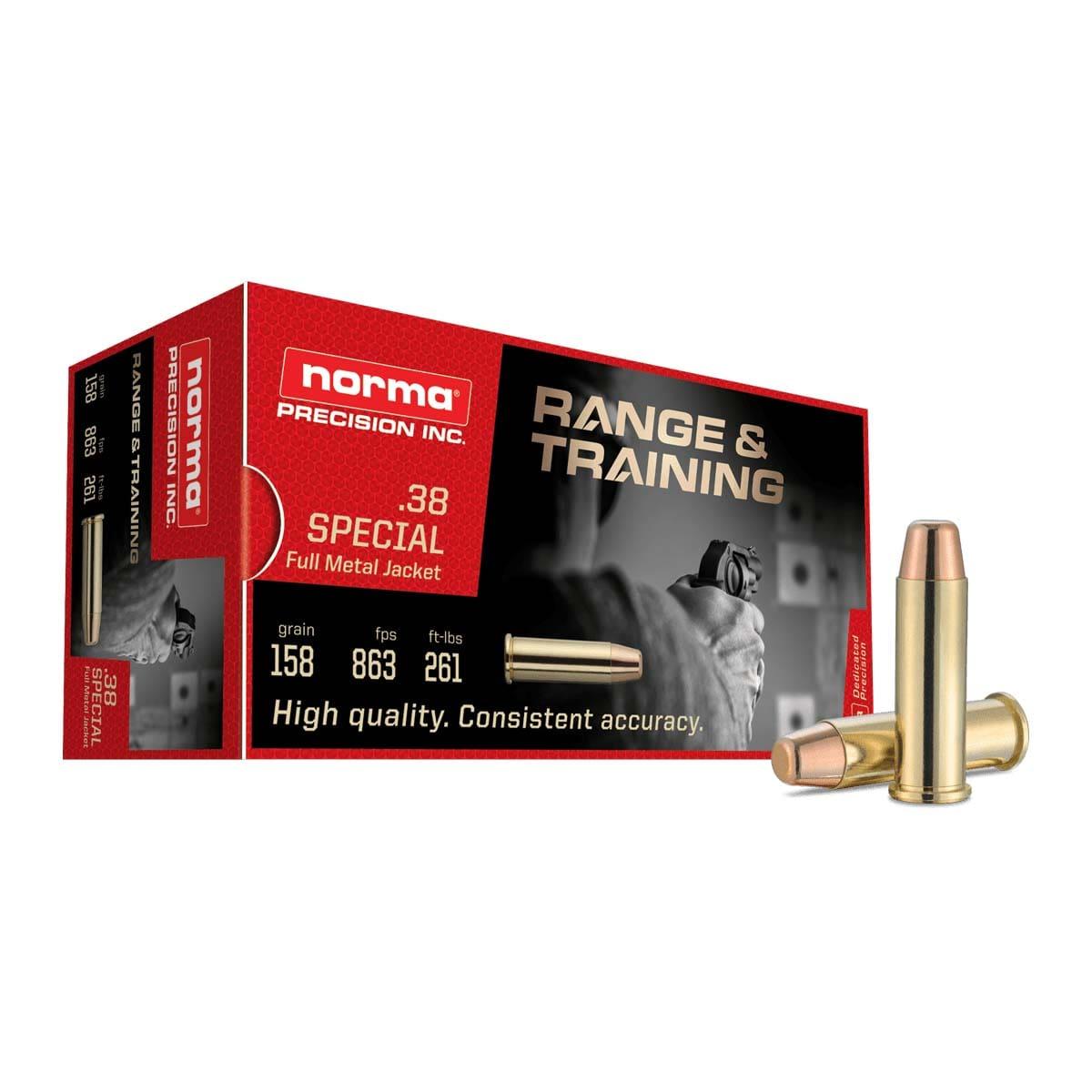 Norma Range & Training .38 Special 158 grain Full Metal Jacket ammunition