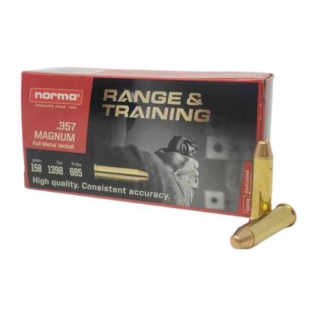 Norma Range & Training .357 Magnum 158 grain Full Metal Jacket ammunition