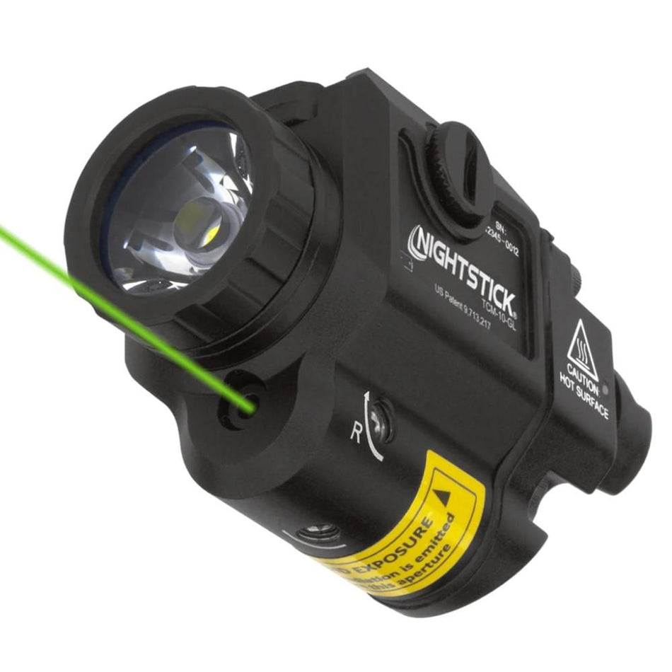 Nightstick TCM-10-GL Weapon Light w/ Green Laser Module, 650 Lumens, Black Finish