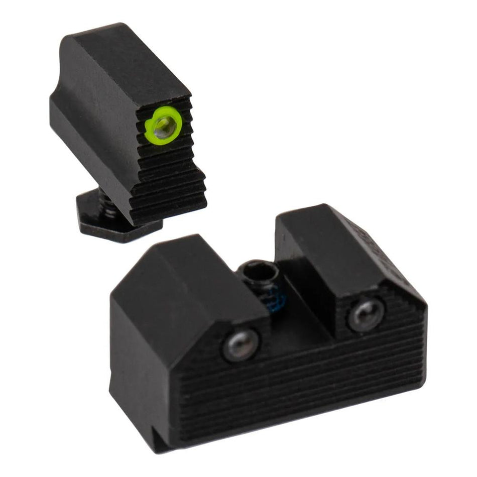 Glock 43X MOS Optics Ready Stealth Night Sight Set Yellow Front Black Back