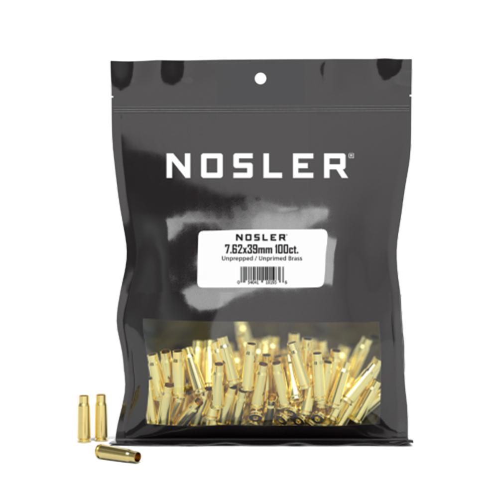 Nosler Unprimed Unprepped Bulk Brass 7.62x39 Rifle Cases 100/ct