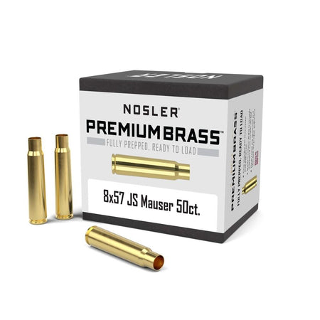 Nosler Unprimed Premium Brass Rifle Cases 8x57mm JS Mauser 50-Count