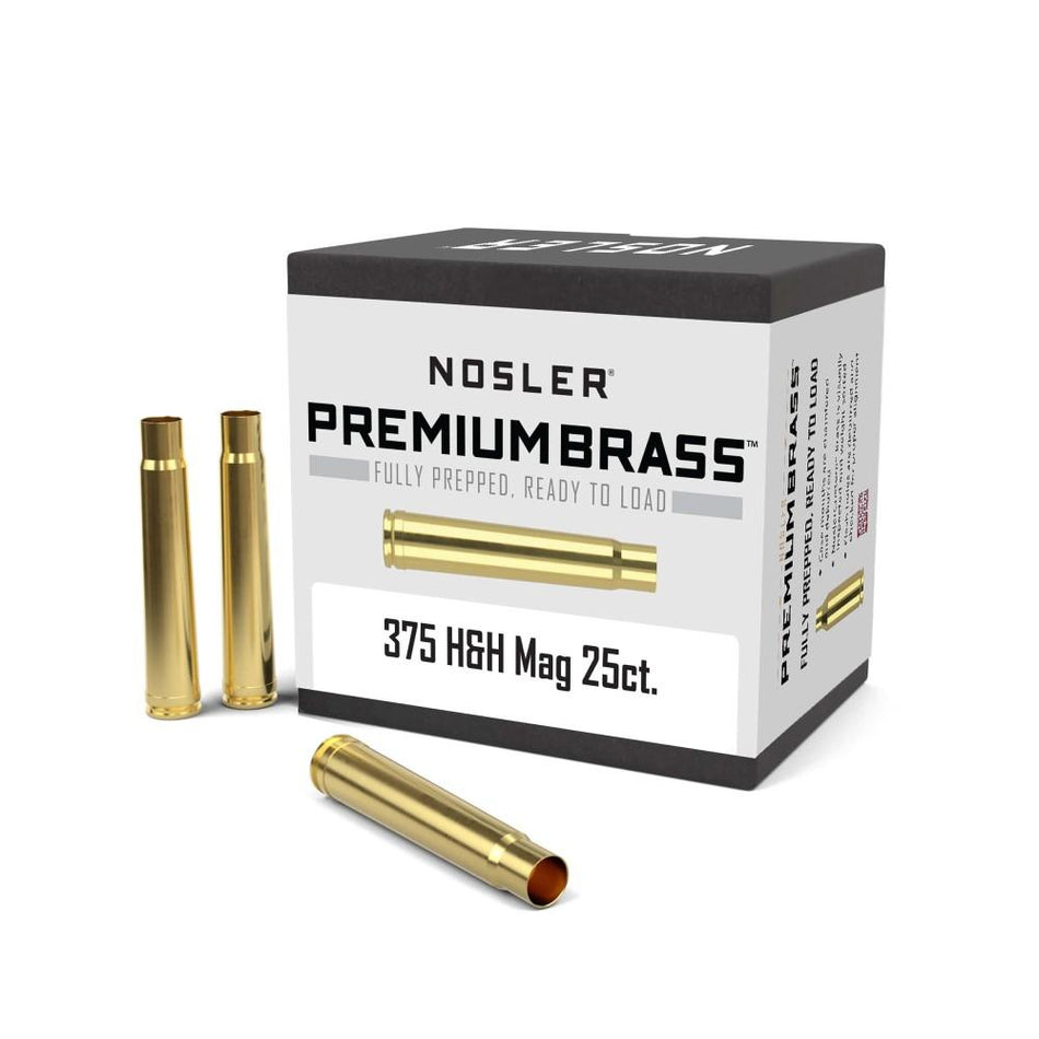 Nosler Unprimed Brass Rifle Cartridge Cases .375 H&H Mag 25/ct