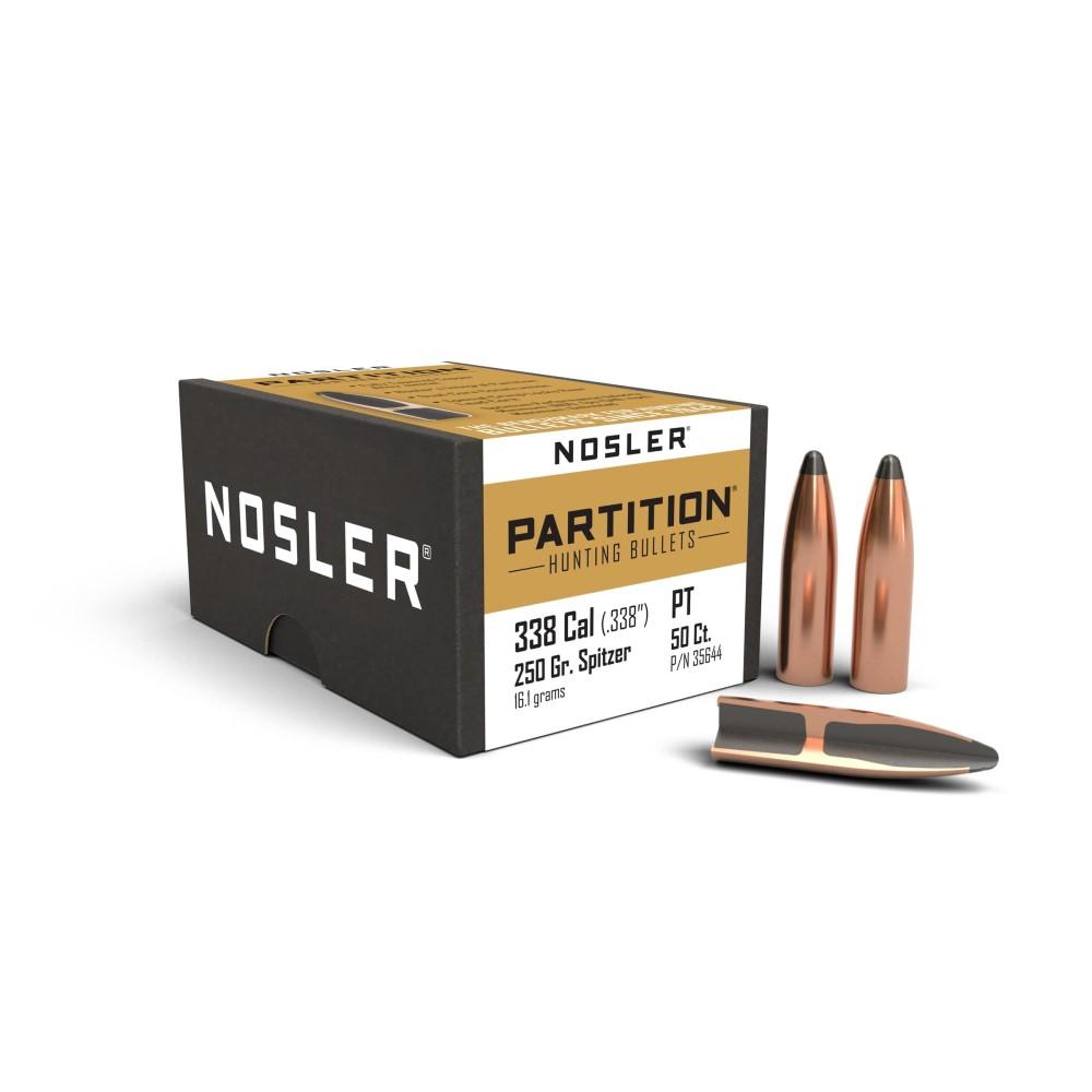 Nosler Partition 338 Caliber 250 Grain Spitzer Bullets 50ct