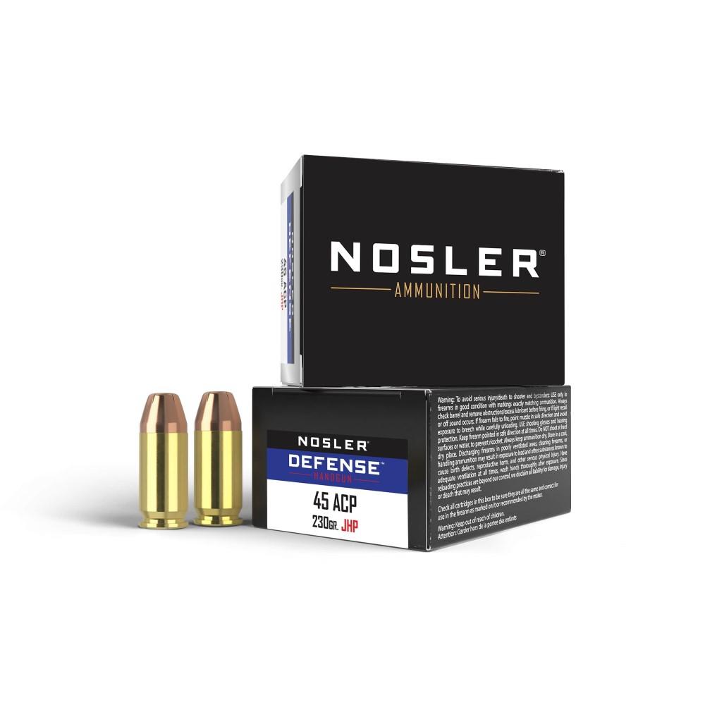 Nosler Defense .45 ACP/Auto 230 grain Bonded Performance Jacketed Hollow Point ammunition