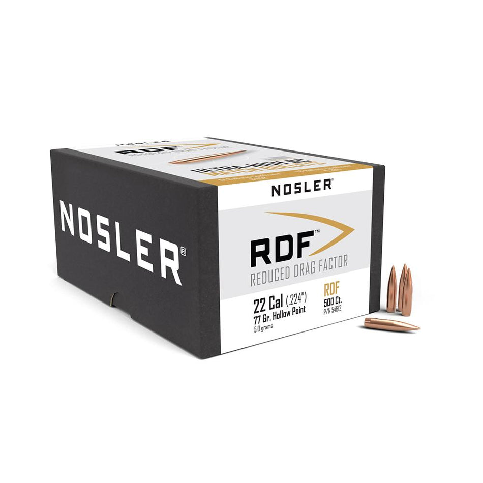 Nosler RDF 22 Caliber 77 Grain HPBT Match Bullets 500ct
